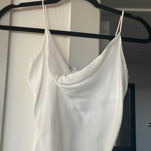 Women’s Zara White Silky Strappy Spaghetti Strap Top, XS - FREE SHIPPING!!!